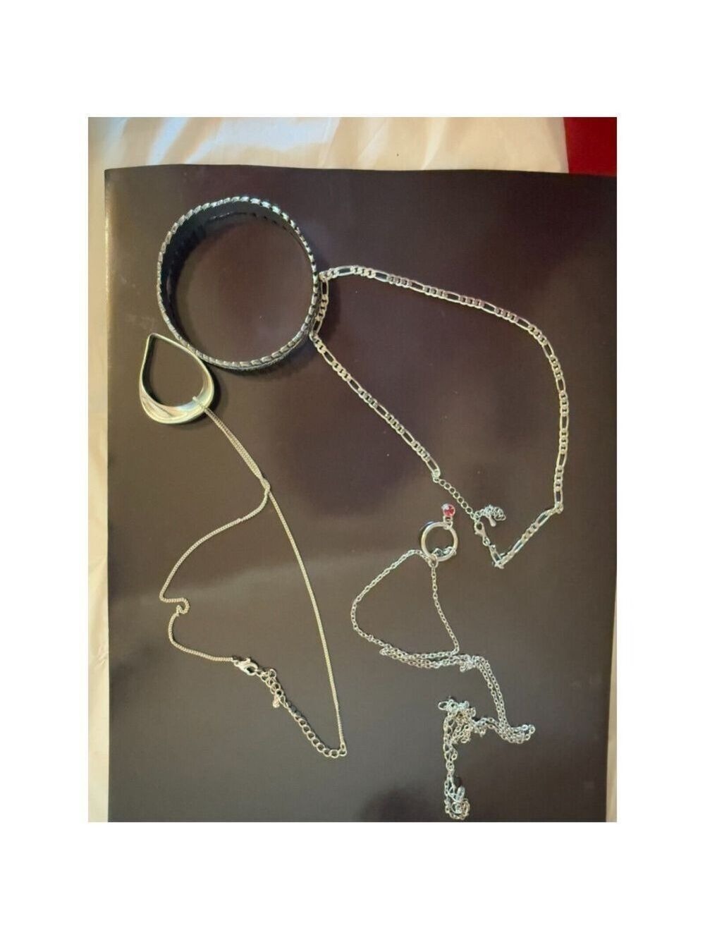 White House Black Market silver tone necklace lot bracelet